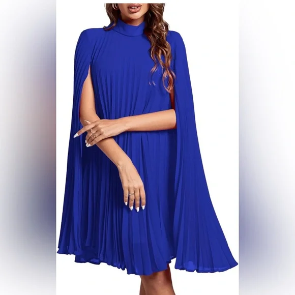 mock neck flowy dress Riviera Floral Halter Mock Neck Dress